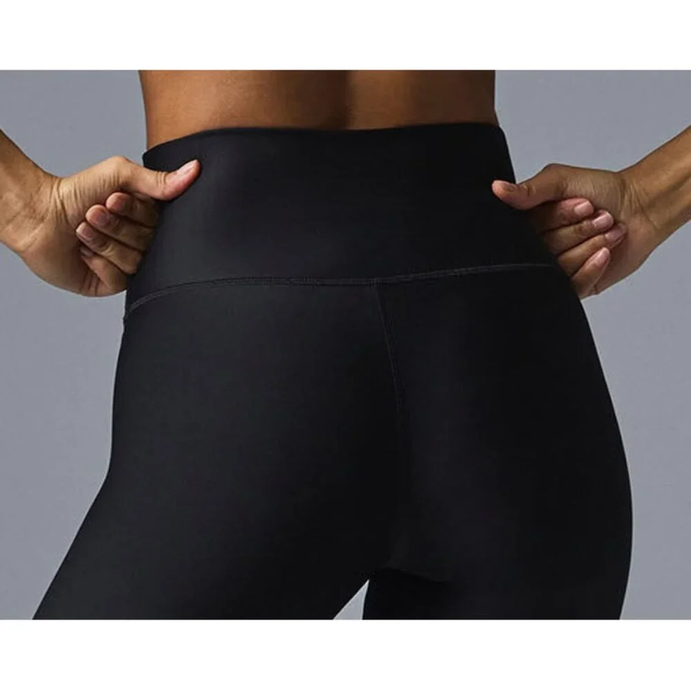 Alo High-Waist Airlift Biker Shorts Black Hi-Rise Waisted Bermuda Long Bike XS